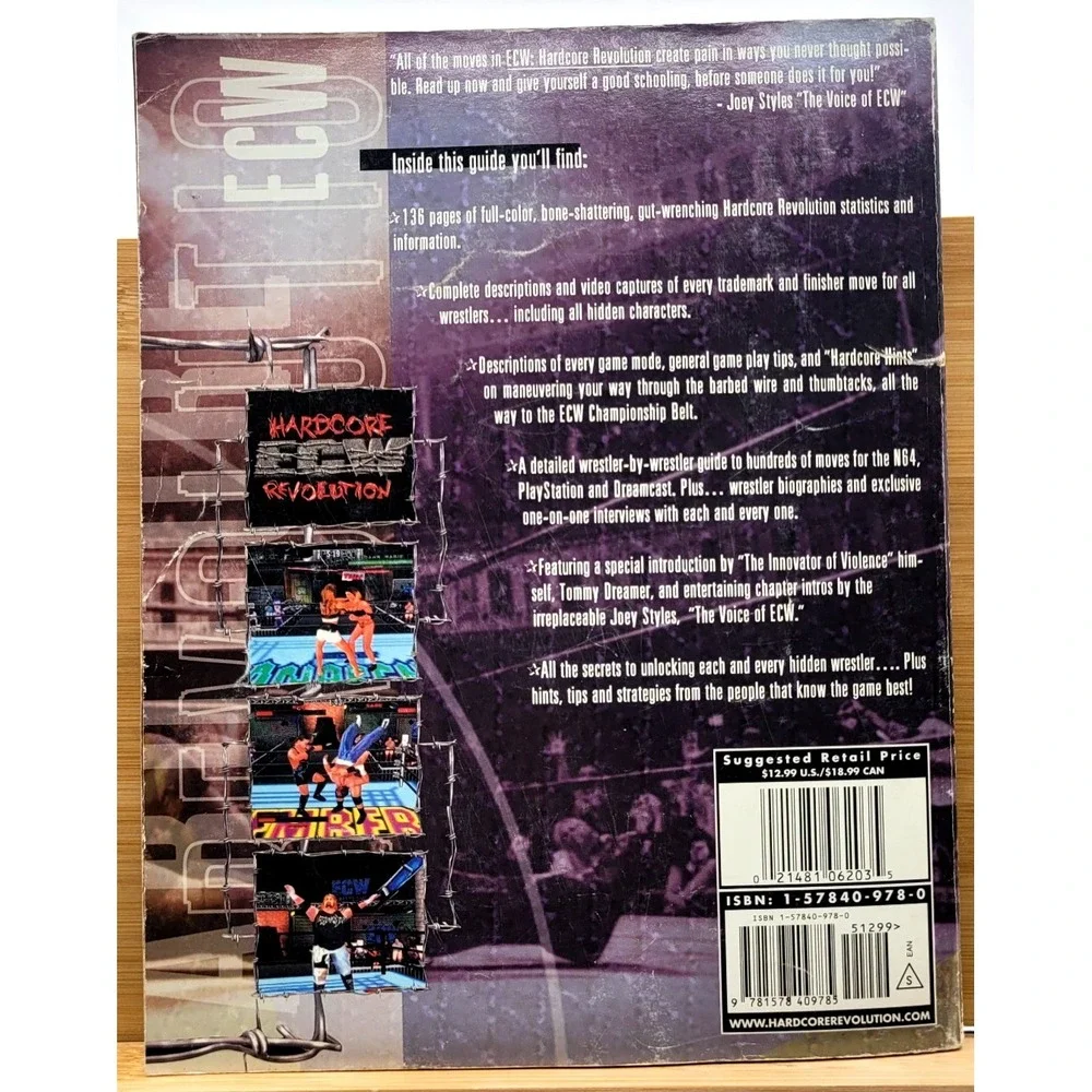 ECW Hardcore Revolution Strategy Guide Playstation, Nintendo 64 & Sega Dreamcast